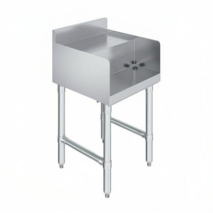 Commercial Underbar Blender Station 18.5 in. x 18 in. x 30 in. Stainless Steel Flat Top with Side Splashes NSF, Bar Prep Station with Grommet Hole for Blender Cords - size: 18 in. x 18 in.
