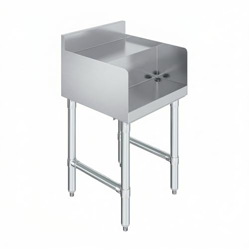 Commercial Underbar Blender Station 18.5 in. x 18 in. x 30 in. Stainless Steel Flat Top with Side Splashes NSF, Bar Prep Station with Grommet Hole for Blender Cords - size: 18 in. x 18 in.