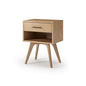 Camaflexi Mid Century Modern One Drawer Nightstand/Solid Wood/Partial Assembly Required - Light Oak Finish - color: Light Oak