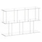 3-Tier Acrylic Low Bookshelf 11.8''D X 47.2''W X 24.6''H Clear Long Bookcase with Large Storage Cube Organizer Shelf Easy Assembly for Office Living Room Bedroom