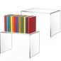 RattanView 2 Pcs 9 x 6 x 6 Inch Large Acrylic Risers Display Stands 5 mm Thick Acrylic Shelf Riser Showcase for Bookshelf Collectibles Jewelry Cupcakes Food Figures Perfume Cabinet (Clear) - color: Clear, size: 9 x 6 x 6 Inch, 5 mm