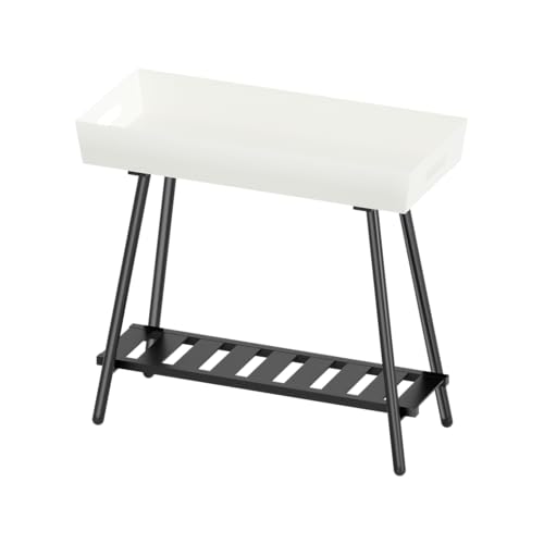 Aluminum Plant Stand Outdoor &Indoor Heavy Duty Flower Rack | with Anti-Fall Top Storage Box, Heavy Duty Multi-Use Plant Rack & Display Shelf for Patio Garden Lawn Balcony Living Room