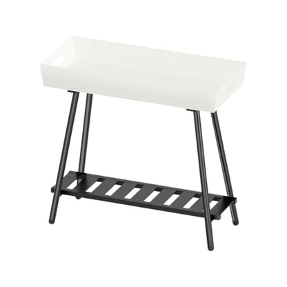 Aluminum Plant Stand Outdoor &Indoor Heavy Duty Flower Rack | with Anti-Fall Top Storage Box, Heavy Duty Multi-Use Plant Rack & Display Shelf for Patio Garden Lawn Balcony Living Room
