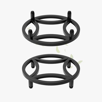 Zhongma 2 Pack 11.8" Fully Assembled Sturdy Potted Plant Stand Flower Pot Holder Heavy Duty Construction, Low Plant Stand for Home Indoor and Outdoor, Sturdy plant riser and saucer without Installation Required - size: 2 Pack 11.8" Metal Plant Stand
