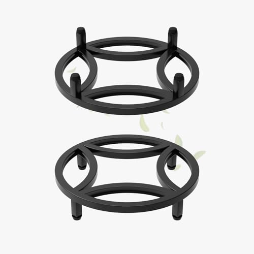 Zhongma 2 Pack 11.8" Fully Assembled Sturdy Potted Plant Stand Flower Pot Holder Heavy Duty Construction, Low Plant Stand for Home Indoor and Outdoor, Sturdy plant riser and saucer without Installation Required - size: 2 Pack 11.8" Metal Plant Stand