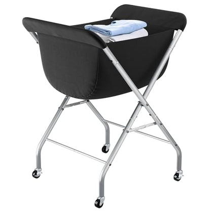 ELYKEN Laundry Basket with Wheels, Collapsible Laundry Hamper, Black | Removable Liner Bag, Foldable Design, 118L Capacity, Sturdy Metal Frame, 4 Casters, Laundry Cart for Bedroom, Laundry Room - color: Black, size: 25.6"L x 22"W x 33"H