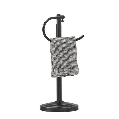 RFOUO Hand Towel Holder Stand, Towel Racks for Bathroom, Oil Rubbed Bronze | Stainless Steel, Adjustable 16.5-26 Inch,Heavy base,Space Saving Standing Towel Rack For Bathroom Kitchen Vanity Countertops - color: Oil Rubbed Bronze
