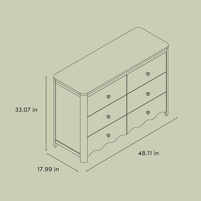 Storkcraft Casablanca 6 Drawer Dresser, Hazelnut | GREENGUARD Gold Certified, Brown Dresser for Bedroom, Kids & Nursery Storage Chest, Safety Interlocking Drawers, Kids Bedroom - color: Hazelnut, style: 6 Drawer Dresser