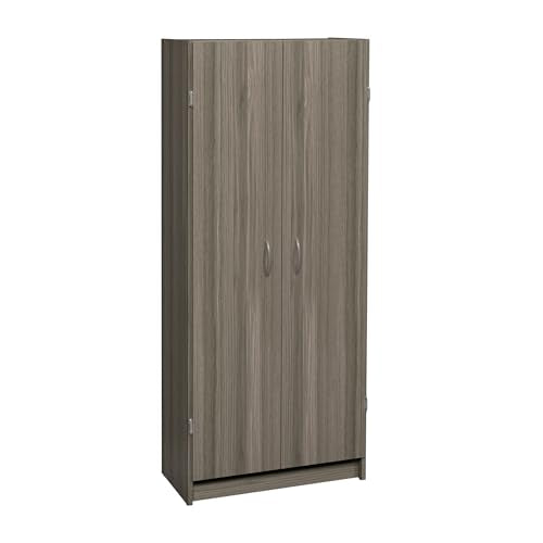 ClosetMaid Pantry Cabinet Cupboard with 2 Doors, Adjustable Shelves, Standing, Storage for Kitchen, Laundry or Utility Room, White - color: Natural Gray