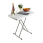Lavish Home Portable Folding Table - 2.5 Foot Indoor/Outdoor Portable Lightweight Small Table with Adjustable Height - TV Tray for Laptop, Cards, Camping, Crafting, Party (White) - size: 19"H to 28"H