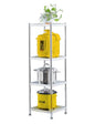 susunnus Stainless Steel Shelves 13.8in-4 Tier, Corner Shelf, Storage Shelves, Narrow Metal,Stainless Steel Shelf, Kitchen Storage Rack for Small Spaces Tall Skinny Shelf - size: 13.8in*13.8in-4T