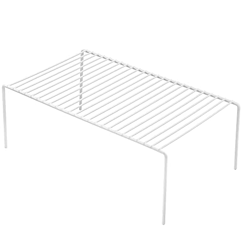 Redrubbit Large (15.7 x 9.4 Inch) Cabinet Storage Shelf Rack, Set of 6, Rustproof, Minimalist, White, Metal Steel, 6 Shelves, Kitchen, Bathroom, Bedroom, Freestanding, No Assembly Required - color: White