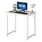 Dkelincs 32 Inch Small Computer Desk Home Office Desk Writing Desk Modern Simple Style Study Work Table with Metal Frame, Easy Assembly, Adjustable Feet, Water-Resistant, Scratchproof Surface, White - color: White, size: 32 Inch