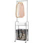 STO STO 3-in-1 Laundry Cart with Hanging Rack, Slim Space-Saving Rolling Laundry Sorter Hamper with Hanging Bar, Removable Pop-Up Mesh Laundry Basket, Storage Shelf, Lockable Wheels for Small Spaces