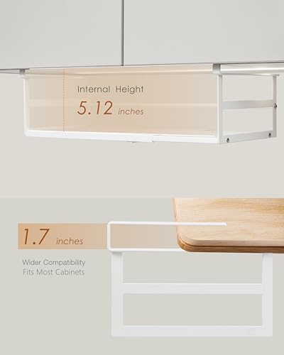 Under Shelf Storage Basket, 2-Pack Under Cabinet Shelf Organizer | Expandable Hanging Basket Holds 35 lbs Add-On Kitchen Pantry Cupboard Counter Laundry 10.04-16.81" W x 7.2" D x 5.12"H - size: 10.04-16.81" W × 7.2" D × 5.12"H
