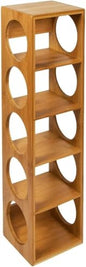 HYGRAD BUILT TO SURVIVE Stackable Bamboo Wall Mounted Wine Rack Stand, 5 Bottle Countertop Freestanding Wine Holder Storage Display Shelves for Basement, Kitchen, Bar, Pantry Cabinet