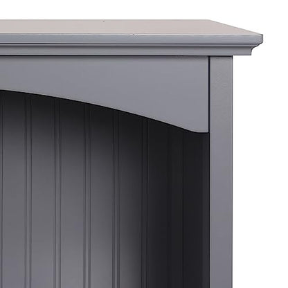 eHemco 2 Tier Bookcase with 2 Arched Supports, 29 Inches, Gray - color: Grey, size: 2 Tier