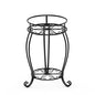 FaithLand Plant Stand, Heavy Duty Metal Planter Holder Indoor Outdoor, 2 Tier Round Potted Supports Rack, Corner Display Shelf Black