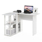 Furinno Abbott L-Shape Desk with Bookshelf, 41.14 (W) x 28.94 (H) x 34.45 (D) inches, White/White - color: White/White, style: Plastic Poles
