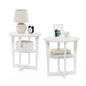 Furinno JAYA Side Table Set of 2, 2-Tier Round Modern End Table with Oval Tabletop, Night Stand, Bedside Table with Open Shelf, for Living Room, Bedroom, White - color: White, size: 2-Pack, 2 Tiers, Oval Panel