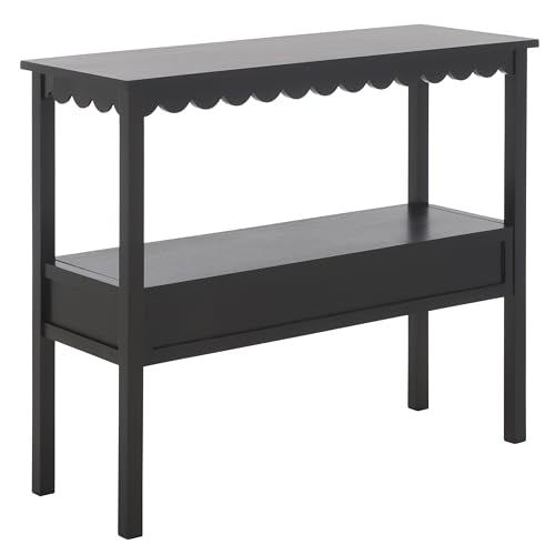 SAFAVIEH Home Collection Haven Matte Black 2 Lower Drawer Console Table for Entryway, Living Room, Foyer - color: Black