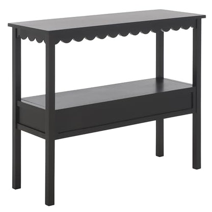 SAFAVIEH Home Collection Haven Matte Black 2 Lower Drawer Console Table for Entryway, Living Room, Foyer - color: Black