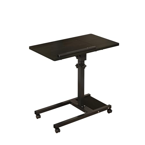 TigerDad Mobile Adjustable Height Laptop Stand PC Computer Portable Notebook Swivel Laptop Desk Rolling Table Desk Cart Tiltable with Wheels Casters& Mouse Pad Table (Dekuwood) - color: Dekuwood
