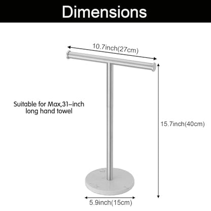 Hand Towel Holder, NEWRAIN Countertop Hand Towel Holder Stand, Stainless Steel Free Standing Hand Towel Rack with Heavy Base, for Bathroom Kitchen & Counter top, Brushed Nickel - color: Brushed Nickel, style: 1-Tier