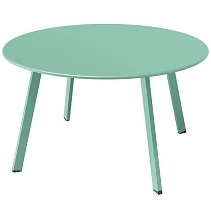 Grand Patio Round Steel Patio Coffee Table, Weather Resistant Outdoor Large Side Table, Mint Green… - color: Mint Green, style: 1 PC