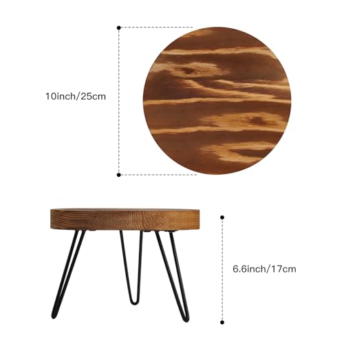 Plant Stand, Indoor/Outdoor Wooden Plant Stands, Mid-Century Plant Table Round Plant Stool for Large Plants , Single Plant Stand for Living Room, Balcony, Office