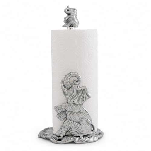 Arthur Court Elephant Paper Towel Holder - Decorative Aluminum Countertop Dispenser - 14.5 Inch Tall Kitchen Accessory - size: Diameter: 7.0 inches, Height: 14.5 inches