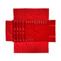 Velvet Travel Jewelry Case Roll Bag Organizer for Necklace Bracelet Earrings Ring (Black) (Red) - color: Red