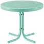 Crosley Furniture Griffith Weather Resistant Retro Metal Outdoor Side Table for Patio, Deck, Porch, Aqua - color: Aqua