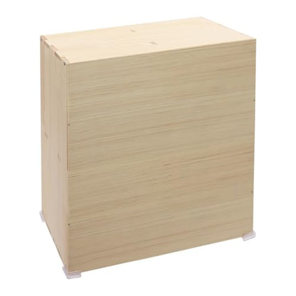 4-Cube Solid Wood Bookshelf, 2-Tier Storage Organizer Semi-Open Floor Display Shelf Closet Cabinet for Home Office Library School, 12" D x 24" W x 24" H - size: 4-Cube