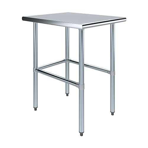 30 in. x 24 in. Open Base Stainless Steel Work Table | Residential & Commercial | Food Prep | Heavy Duty Utility Work Station | NSF - size: 24 in. Length x 30 in. Width