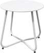 Grand patio Outdoor Side Table 18-inch Round End Table Accent Table for Bistro Balcony Apartment White - color: Round Feet, White