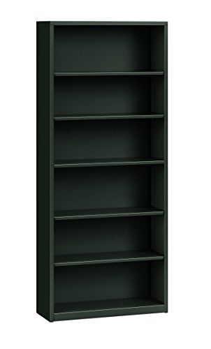 HON Brigade Metal Bookcase - Bookcase with Six Shelves, 34-1/2w by 12-5/8d by 81-1/8h, Charcoal (HS82ABC) - color: Charcoal, size: 6 Shelves