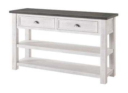 Martin Svensson Home Monterey Solid Wood Sofa Console Table White with Grey Top - color: White With Grey Top