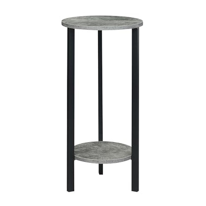 Convenience Concepts Graystone 2 Tier Tall Plant Stand 31" - Industrial Stand for Plants, Vases, and Antiques, Urban Modern Design for the Living Room, Hallway, Entryway, Cement/Black - color: Cement/Black