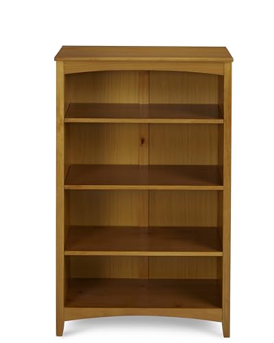 Shaker Style 4 Shelf Bookcase / Solid Wood / 48" High / Adjustable Shelving / Closed Back / Display Bookshelf for Living Room, Bedroom, Home and Office, Cherry - color: Brown, size: 48"