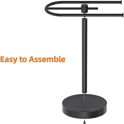 Towel Holder Stand, Stainless Steel Hand Towel Holder Rack for Bathroom Countertop, C-Shape Free Standing Towel Bar Holds 2 Towels for Bathroom Kitchen Countertop, Matte Black - size: U-Shape