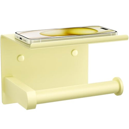 Toilet Paper Holder with Shelf Wall Mounted Toilet Paper Roll Dispenser | Heavy Duty Stainless Steel Sunlight Yellow - color: O-sunlight Yellow