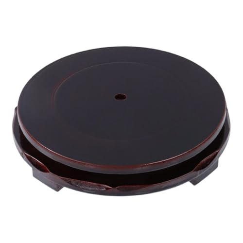 Wooden Display Stand Base 6.3" x 6.3" Wood Carved Craft Pedestal | Traditional Wooden Base, Oriental Antique Display Riser, Round Pedestal Stands, for Vase, Teapot, Stone, Flower Pot - size: Round, 6.3" x 6.3"