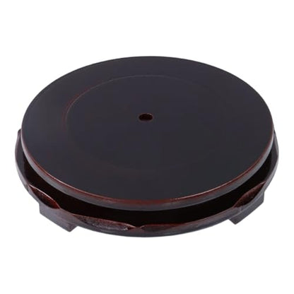 Wooden Display Stand Base 6.3" x 6.3" Wood Carved Craft Pedestal | Traditional Wooden Base, Oriental Antique Display Riser, Round Pedestal Stands, for Vase, Teapot, Stone, Flower Pot - size: Round, 6.3" x 6.3"