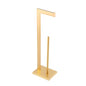 GERZWY Gold Toilet Paper Holder Free Standing with Reserve Stainless Steel Tissue Roll Holder Floor Stand Storage DZY004-BE - color: Gold