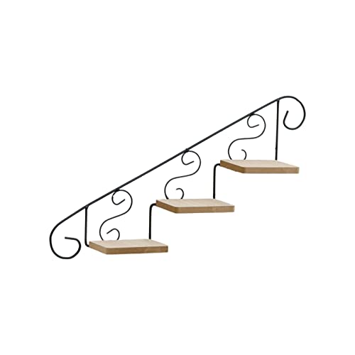 Staircase Shape Wall Decoration, Modern Black Iron Plant Stand, Creative Interior Shelf for Living Room, Office, or Corridor (up) - color: Up