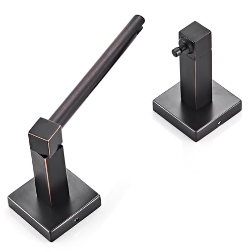 RUACQ Oil Rubbed Bronze Toilet Paper Holder Wall Mount for Bathroom | Dual-Post Pivoting Tissue Roll Holder with Square Base, Rustproof 304 Stainless Steel, Screw-in, for Hotel Apartments, Modern - color: Oil Rubbed Bronze, size: Square