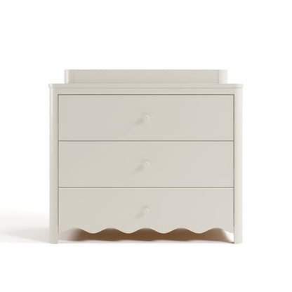 Storkcraft Casablanca 3 Drawer Chest with Changing Topper, Frosted Oat | GREENGUARD Gold Certified Wood Dresser for Nursery & Kids Bedroom, Safety Interlocking Drawer System, Removable Topper - color: Frosted Oat, style: 3 Drawer Dresser