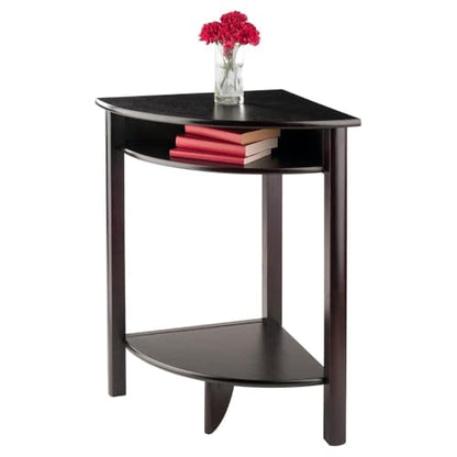 LISO Stylish Corner Desk for Home Office Space-Saving Design for Small Rooms or Apartments Ideal for Computers Laptops or Writing Tasks Durable Wood Construction with Espresso Finish