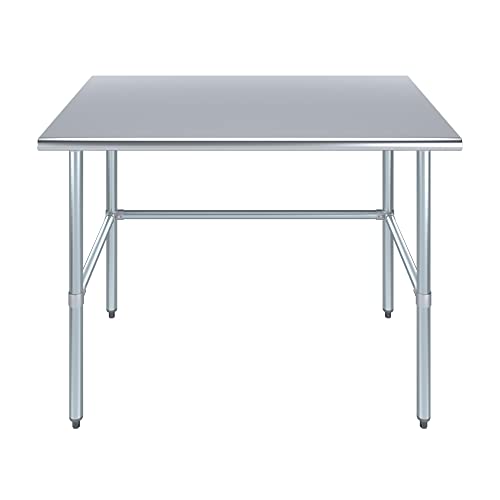 36" x 30" Open Base Stainless Steel Work Table – NSF Certified Heavy Duty Commercial Prep Table with Galvanized Legs for Kitchens, Labs & Utility Rooms - size: 36"x30"